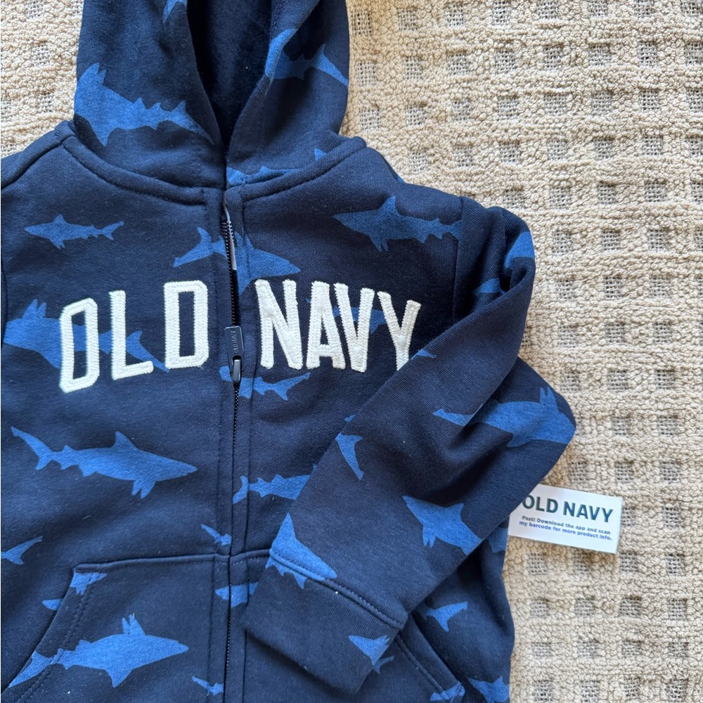 Old Navy Blue Shark Print Sweatshirt